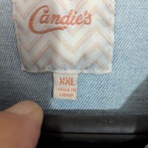 Candie's Light Blue Jean Jacket for Women Pearl Accent